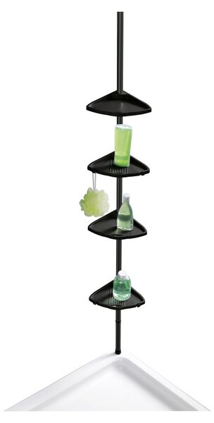Mensola da bagno telescopica/ad angolo nera in plastica Compact – Wenko