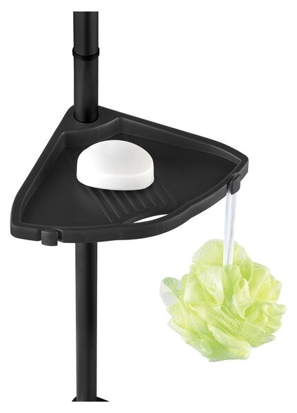 Mensola da bagno telescopica/ad angolo nera in plastica Compact – Wenko