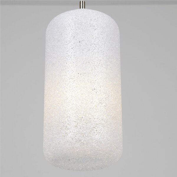 Sospensione punto luce diametro 18xh33 cm TUBE in policarbonato granulare 1xE27 Max 30W bianco satinato