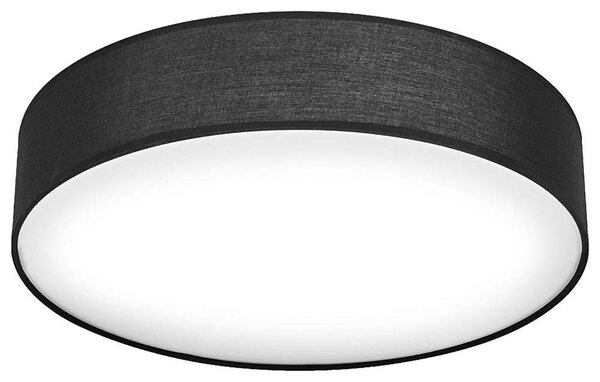 LEDVANCE ORBIS PARIS plafoniera 480mm, nera, base 3XE27, equipaggiabile con lampada intelligente, design moderno, con paralume in tessuto, adatta per interni, rotonda, classe di protezione IP20