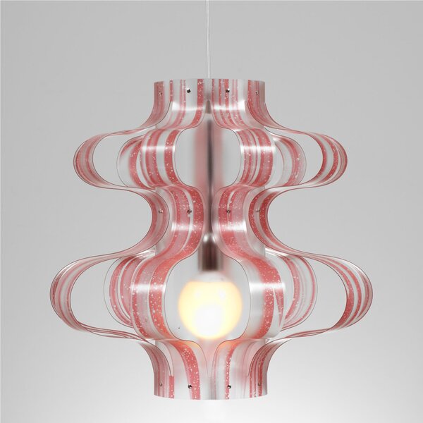 Lampada a sospensione diametro 53xh52 cm Venezia con paralume in policarbonato Rosso