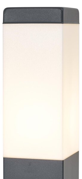 Lampada da esterno grigio scuro con vetro opalino, 80 cm, IP44, con presa di corrente e sensore di movimento Malios