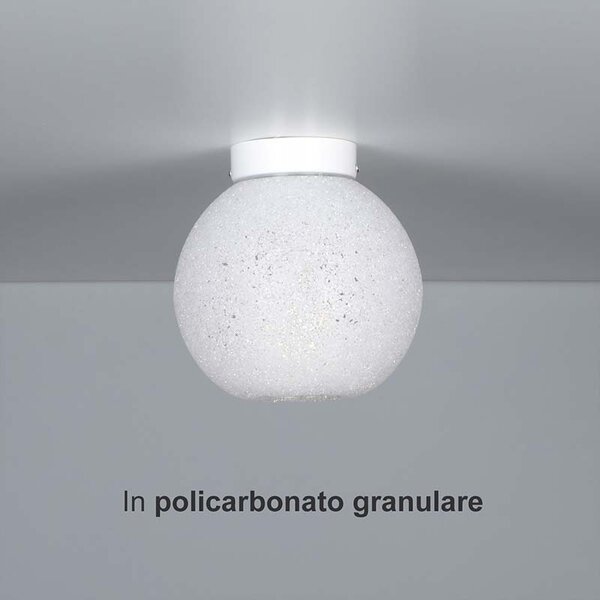 Applique da muro Scintilla diametro 19xh20 cm in policarbonato granulare Emporium