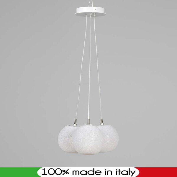 Pendel da soffitto diametro 38 cm a ciuffo con 3 sfere in policarbonato Scintilla 3xE27 max 30W