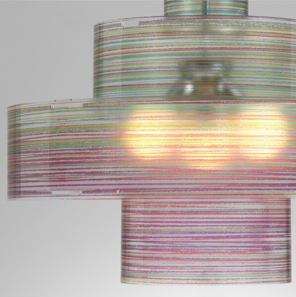 Lampadario a sospensione diametro 70xh60 cm Babilonia con Paralume in policarbonato antiriflesso multicolor