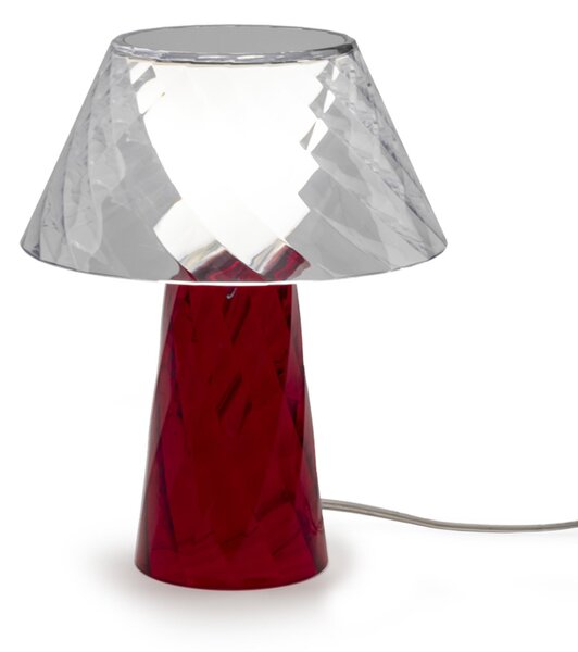 Lampada da Tavolo Abat-Jour in Metacrilato TATA 20x20x25h cm IP 20 Attacco G9 1xMAX 5 W Dotate di filo elettrico colore rosso