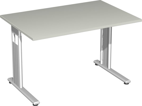Geramöbel Scrivania Lisbona, 1200x800x720 mm, grigio chiaro/argento