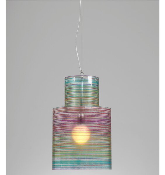 Lampadario a sospensione diametro 33xh56 cm Punto luce Ziggurat con Paralume in policarbonato antiriflesso multicolor