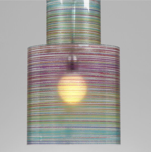Lampadario a sospensione diametro 33xh56 cm Punto luce Ziggurat con Paralume in policarbonato antiriflesso multicolor