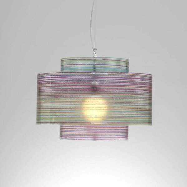 Lampadario a sospensione diametro 50xh36 cm Punto luce Trocadero con Paralume in policarbonato antiriflesso Multicolor