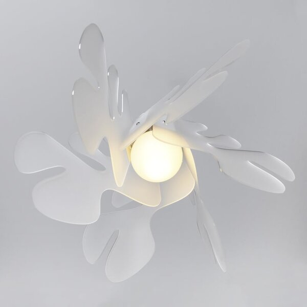 Lampada a Sospensione 55x55h32 cm Aralia in metacrilato Versione Piccola Peso 2.4 kg 30W Bianco Satinato