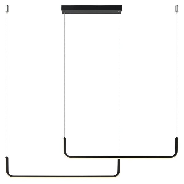 Lampadario a LED con telecomando Malawi nero-cromato 20W Tonalità di bianco 2000 lm metallo dim.: 180x200x8 cm IP20 Light Prestige