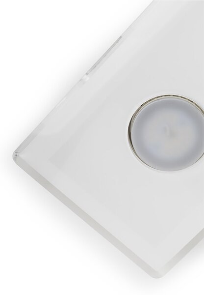 Plafoniera da soffitto Quadrata 2 Luci in Cristallo Acrilico 60x22xh6,5 cm IP 20 - Attacco GX 53-1 bicolore bianco trasparente