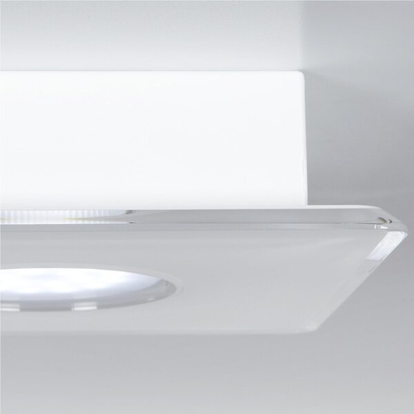 Plafoniera da soffitto Quadrata 1 Luce 22x22xh8 cm bicolore bianco trasparente