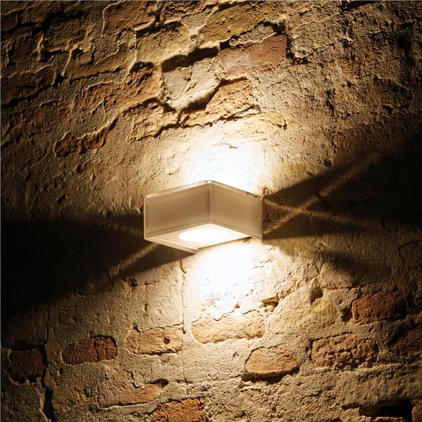 Applique 2 Luci in cristallo acrilico DOMINO 14x13x h 7 cm IP 20 Attacco GX53-1 bicolore bianco trasparente