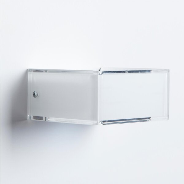 Applique 1 Luce in cristallo acrilico DOMINO 14x13x h 7 cm IP 20 Attacco GX53-1 bicolore bianco trasparente
