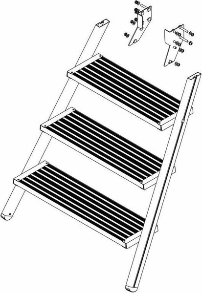 MUNK Scaletta con pedane incl. kit di montaggio 4 gradini