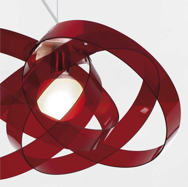 Sospensione in metacrilato NUVOLA � 56xh36 cm colore rosso trasparente