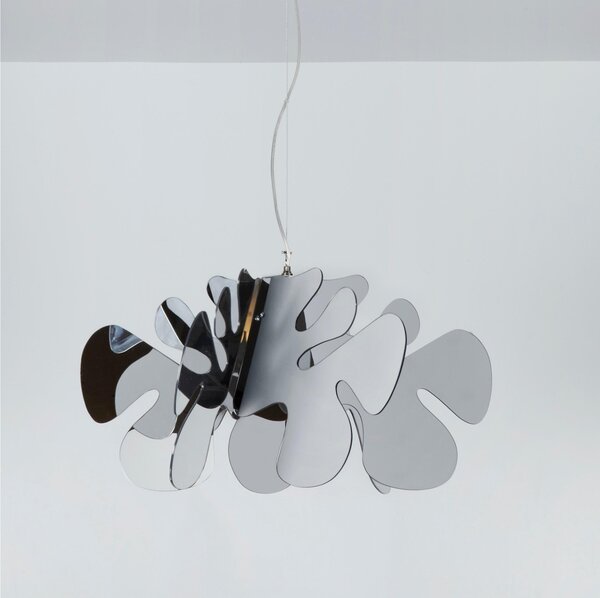 Lampada a Sospensione 55x55h32 cm Aralia in metacrilato Versione Piccola Peso 2.4 kg 30W cromo