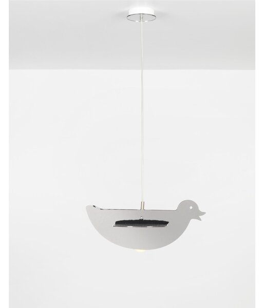 Lampada a sospensione 1 luce DUCK 43x50xh20 cm per camerette bambini colore cromo