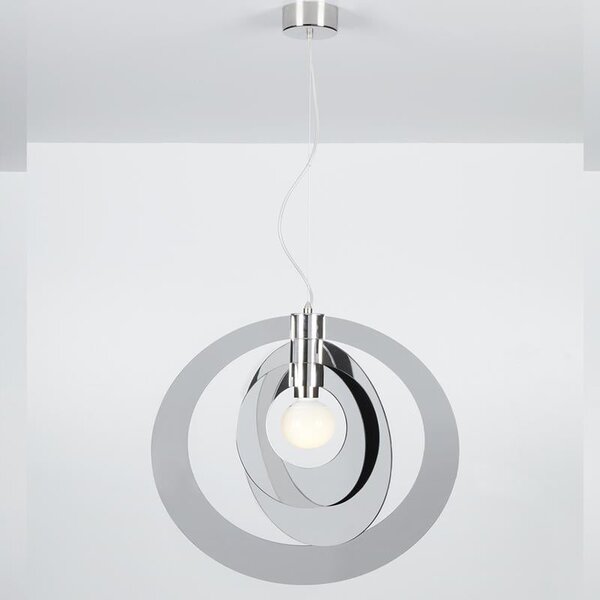 Lampada a Sospensione GALILEA Small 3 Anelli supporto in Metallo colore cromolite