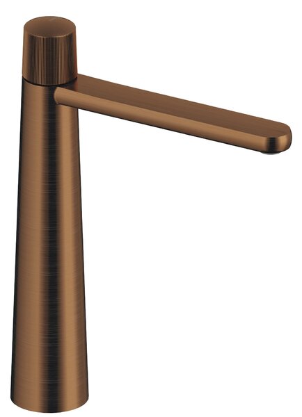 SANYCCES DEDAL ColdOpen Miscelatore lavabo con finitura plissettata Altezza bocca 245 mm, oro rosa spazzolato