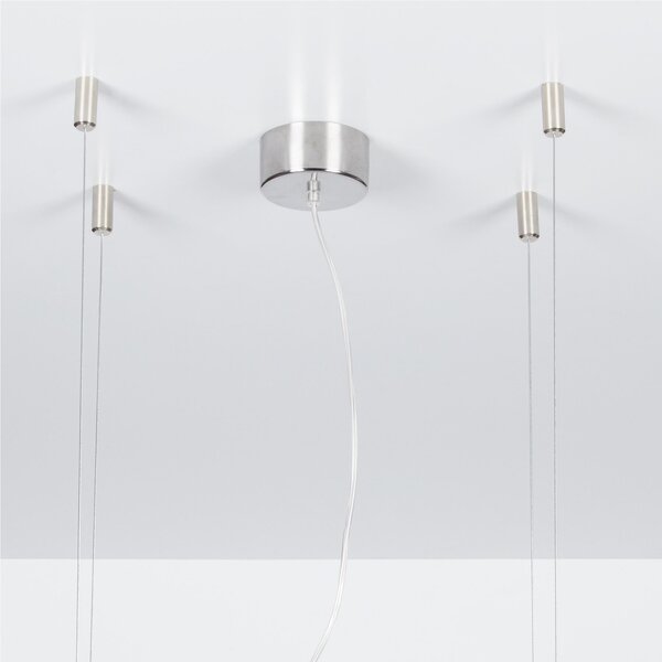 Sospensione quadrata da soffitto in metacrilato 6 Luci DOMINO 60x60x h6,5 cm IP 20 - Attacco GX 53-1 bicolore bianco trasparente
