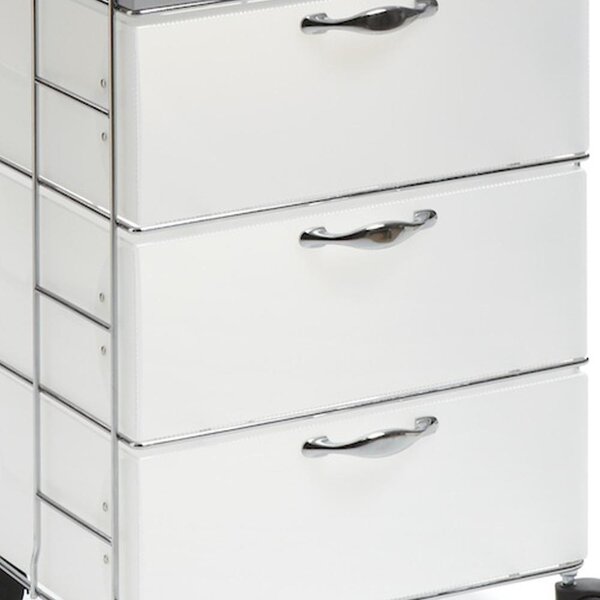 Cassettiera con ruote 44x35xh57 cm ISOTTA 3 Cassetti portata max 20 kg Bianco