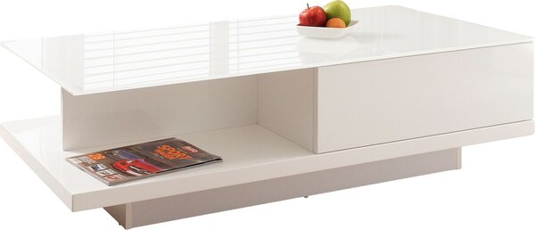 Tavolino 60x120 bianco in vetro tavolo da divano tavolo da salotto tavolo laterale tavolo da salotto