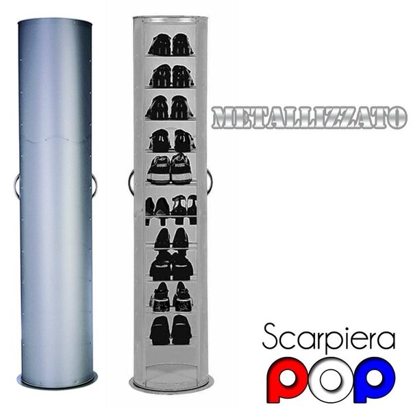 Scarpiera pop girevole 40x40xh173 cm in polipropilene 20 paia EMPORIUM Portata Max 4 Kg per ripiano
