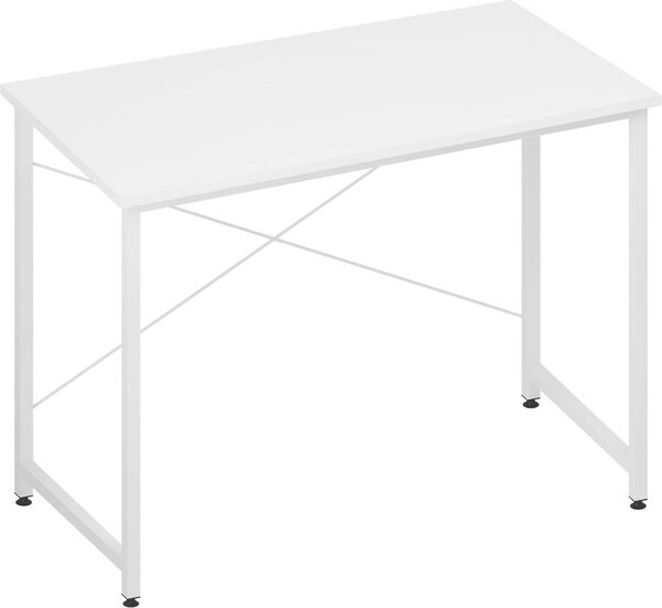 Scrivania WOLTU, con struttura in metallo, in materiale derivato dal legno, 100x50x75 cm: Colore: Bianco
