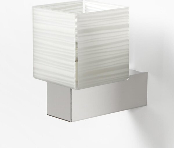 Applique da muro con Paralume DECODADO con supporto in acciaio satinato paralume Righe Bianco