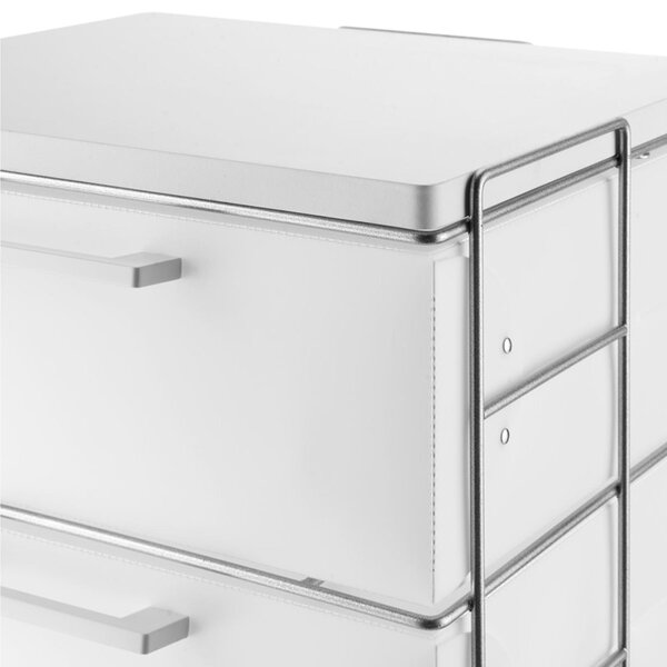 Cassettiera con ruote 44x35xh112 cm Isotta 6 Cassetti portata max 20 kg Bianco