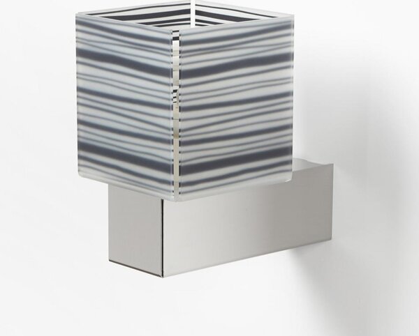 Applique da muro con Paralume DECODADO con supporto in acciaio satinato paralume Righe Nere