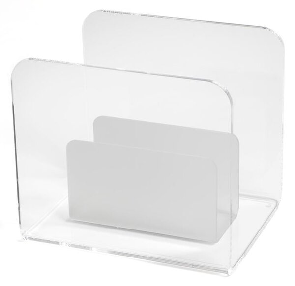 Portariviste ALLO 27x21xh24 In Metacrilato Bianco Satinato
