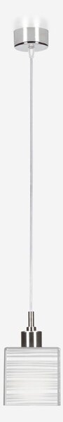 Sospensione con paralume Decodado da soffitto 11x11xh18 cm bianco righe