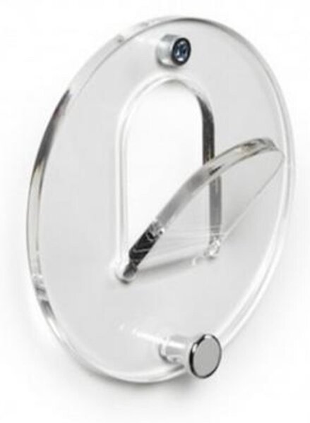 Appendiabiti in metacrilato circolare con gancio in metallo OBLO �12 cm corredato da stop per il fissaggio Colore Trasparente