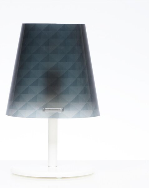 Lampada da tavolo Media BOEMIA � 18xh25 cm con paralume conico in policarbonato grigio fum�