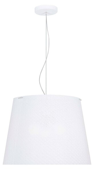 Sospensione con paralume Conico BOEMIA �66x53h cm 3x53 W max E 27 HGS (tre Luci) bianco puntinato