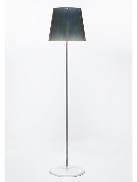 Lampada da Terra BOEMIA �42xh183 cm con paralume conico in policarbonato decoro diamantato grigio