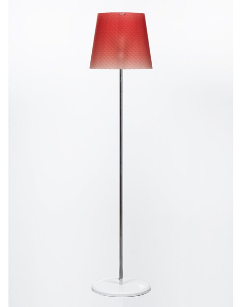 Lampada da Terra BOEMIA �42xh183 cm con paralume conico in policarbonato decoro diamantato rosso