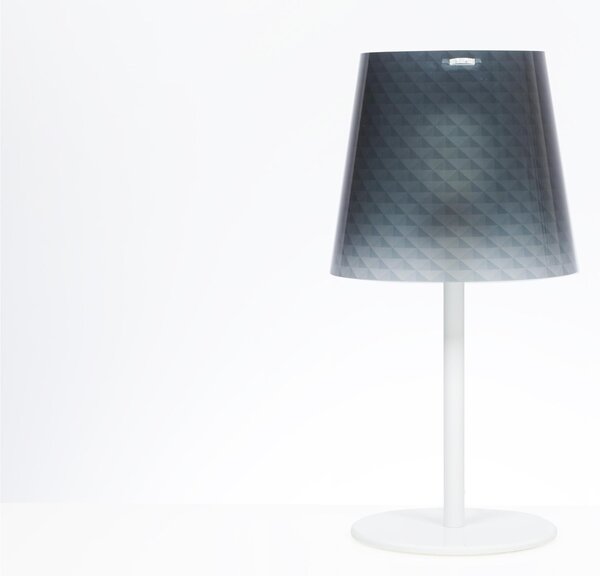 Lampada da tavolo Alta BOEMIA � 30xh58 cm con paralume conico in policarbonato grigio fum�