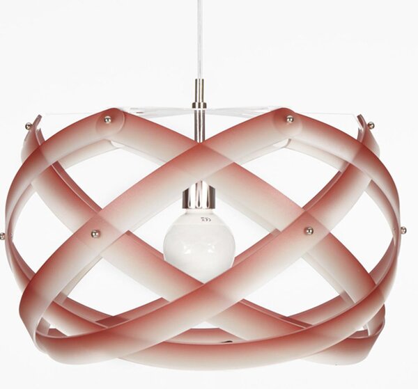 Lampadario a sospensione NUCLEA Medio �53xh30cm Supporto in Metallo Paralume in metacrilato Nuance Rosso