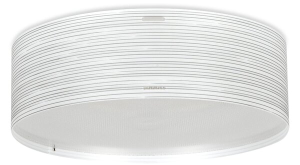 Plafoniera con paralume cilindrico in polipropilene RIGATONE �60xh14,4 cm con paralume conico bianco perla