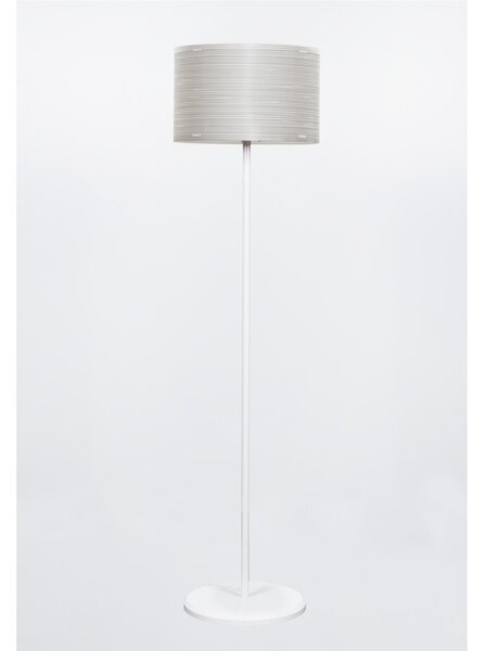 Lampada da Terra paralume in polipropilene RIGATONE �45xh181 cm con paralume conico bianco perla