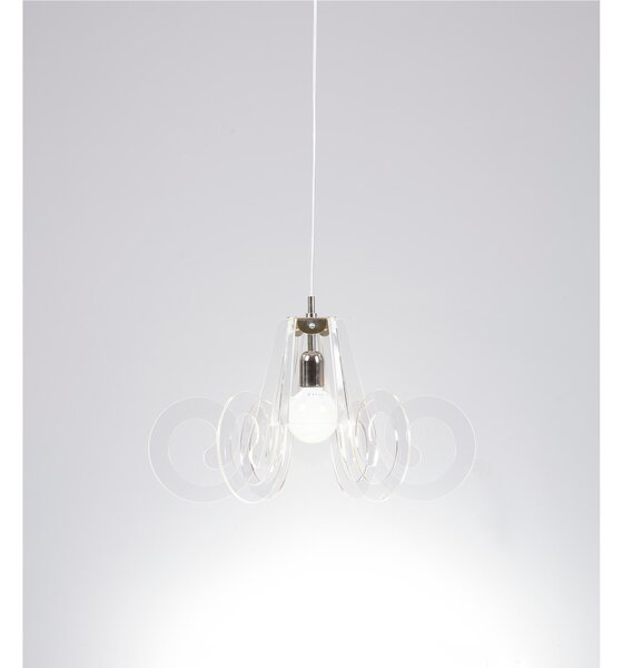 Lampadario a sospensione RICCIOLINO �59xh35cm Ricciolino da soffitto con 5 riccioli in metacrilato colorato Trasparente