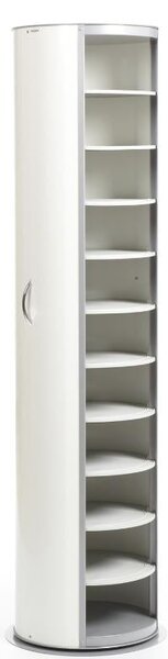 Scarpiera In Metallo Bianco laccato Lucido 40x40xh173 cm MetalPop 10 Ripiani estraibili peso 17 kg Made In Italy