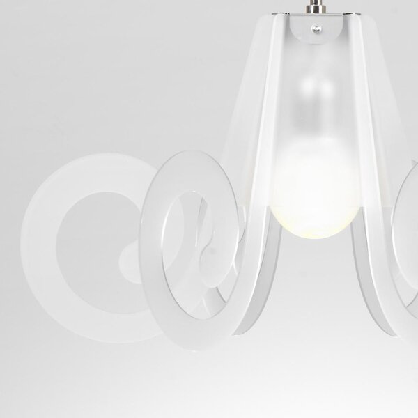 Lampadario a sospensione RICCIOLINO �55xh35cm Ricciolino da soffitto con 5 riccioli in bianco satinato
