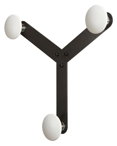 Appendiabiti in metallo verniciato TRIX �36xh4,5 cm pomelli in ABS bianchi