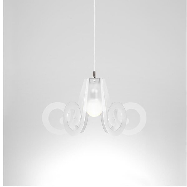 Lampadario a sospensione RICCIOLINO �55xh35cm Ricciolino da soffitto con 5 riccioli in bianco satinato